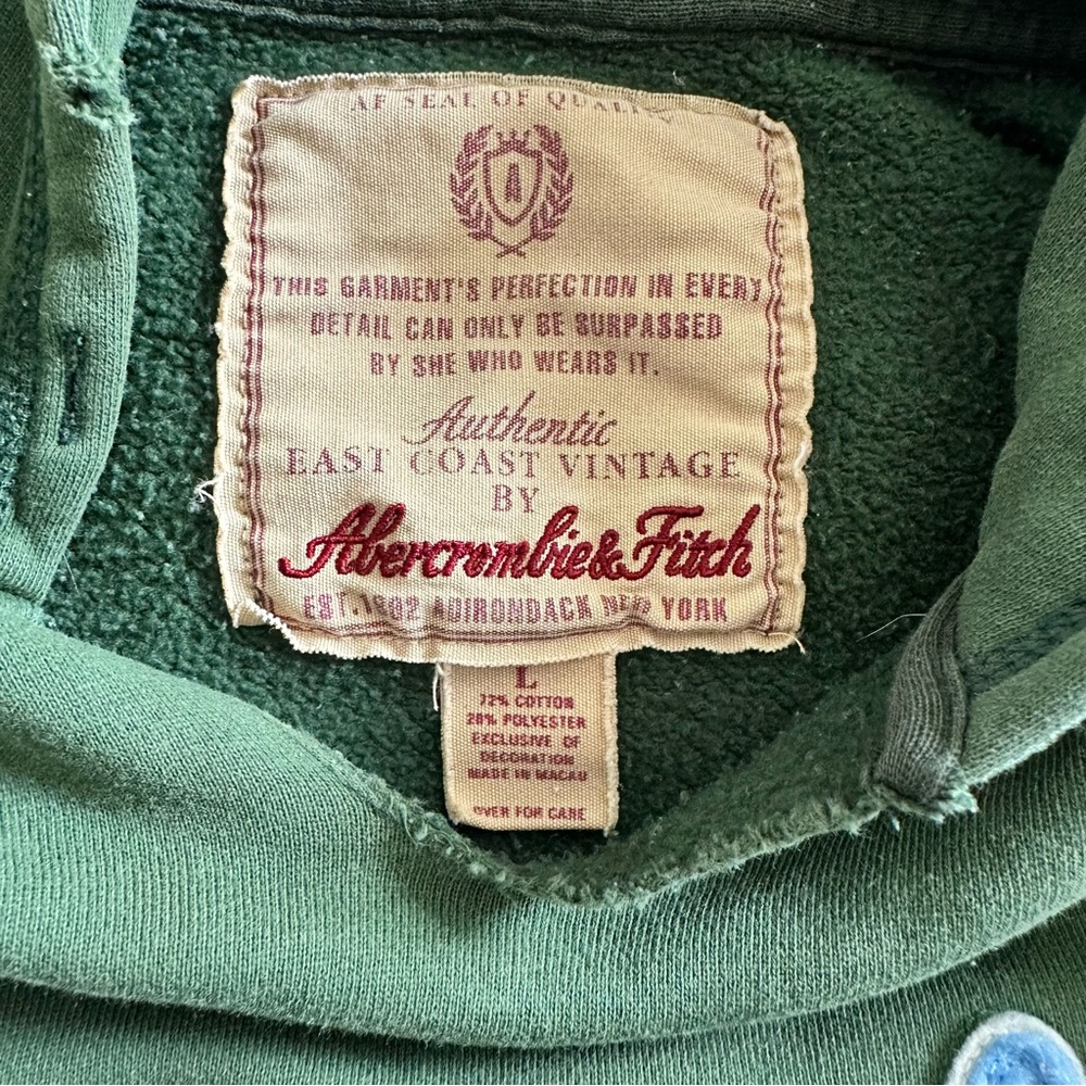 Vintage Abercrombie & Fitch Green Hoodie - Picture 3 of 4